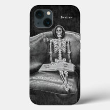 Gothic Vintag Black and White Funny Skelett