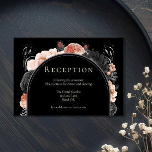 Gothic Vintag Black Blush Hochzeitsempfehlung Begleitkarte