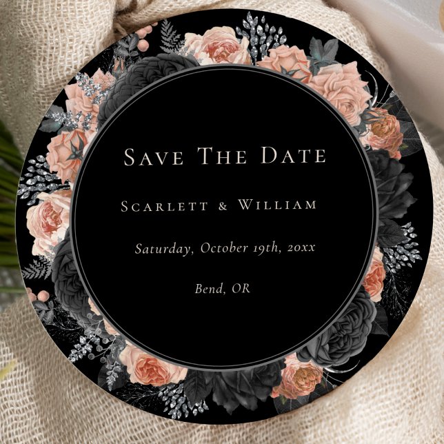 Gothic Vintag Black Blush Save The Date (Von Creator hochgeladen)