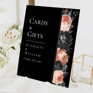 Gothic Vintag Black Blush Wedding Cards und Gesche Sockelschild
