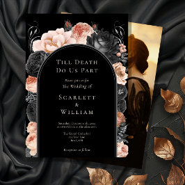 Gothic Vintag Black Till Death Arch Foto Wedding Einladung