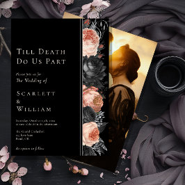 Gothic Vintag Black Till Death Foto Wedding Einladung