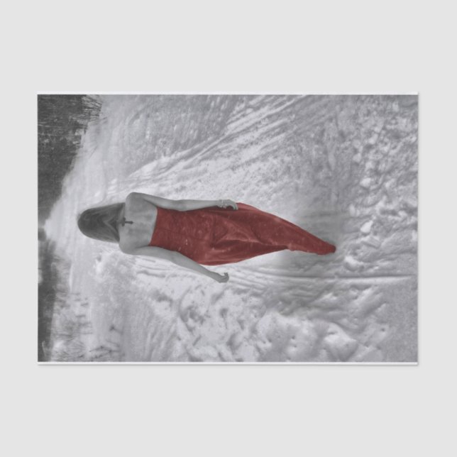 Gothic Vintag Girl Red Dress Decoupage Seidenpapier (Vorderseite)