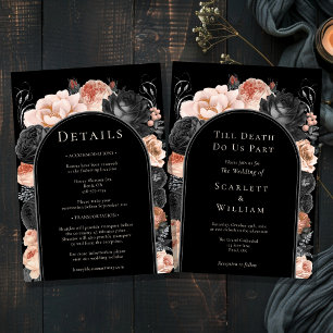 Gothic Vintage Arch Bis Zum Tod Hochzeit Alles in Einladung