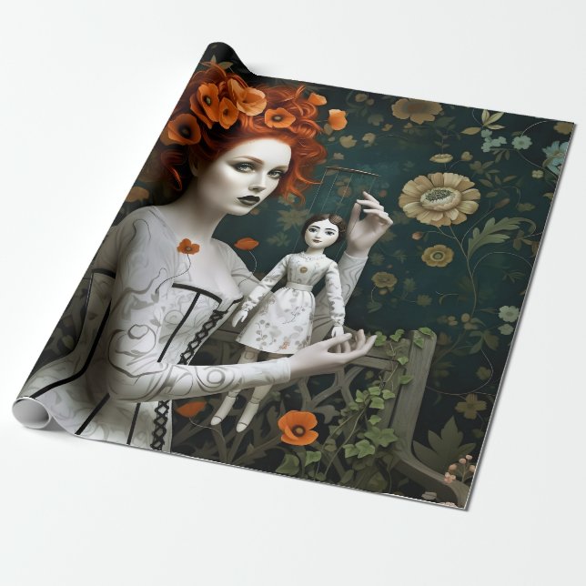 Gothic Vintage Art Design Geschenkpapier (Ungerollt)