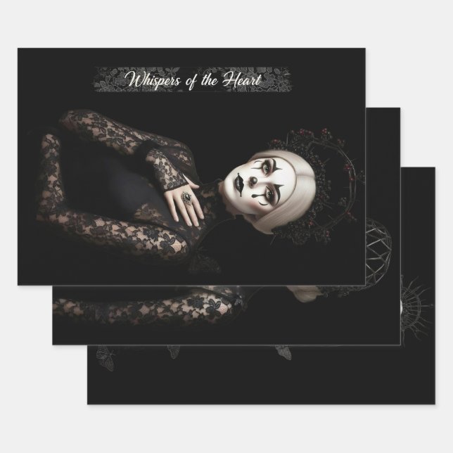 Gothic Vintage Art Design Geschenkpapier Set (Set)
