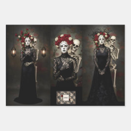 Gothic Vintage Art Design Geschenkpapier Set