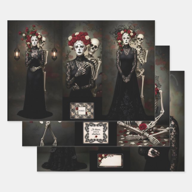 Gothic Vintage Art Design Geschenkpapier Set (Set)