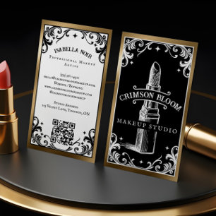 Gothic Vintage Beauty Makeup Artist Schwarz Luxus Visitenkarte