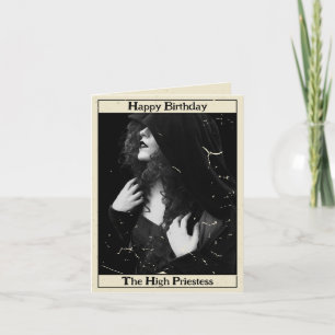 Gothic Vintage Hohepriesterin Tarot Foto Geburtsta Karte