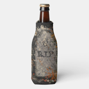 Gothic Vintage R.I.P. Grabstein und Herbstlaub Flaschenkühler