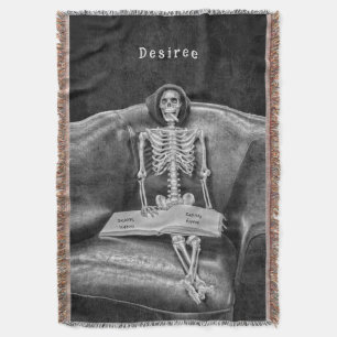 Gothic Vintage Schwarz-Weiß Lustiger Skelett Decke