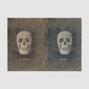 Gothic Vintage Schwarz-Weiß-Textur Totenkopf Tarot Seidenpapier