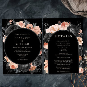 Gothic Vintage Schwarze Dunkle Blush Hochzeit Alle Einladung