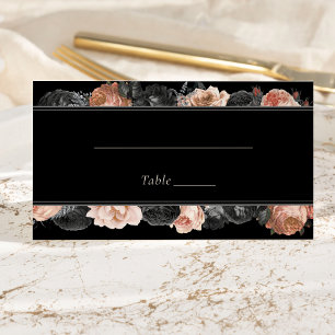 Gothic Vintage Schwarze Röte Hochzeitsplatzkarte Platzkarte