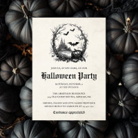 Gothic-Vintage-Stil-Illustration Halloween-Party