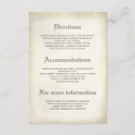 Gothic Vintage Wedding Details - Informationen Begleitkarte