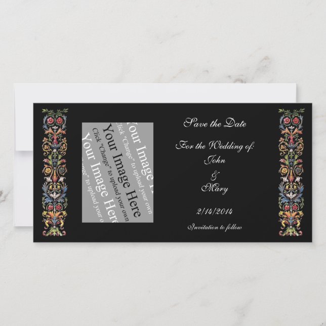 Gothic-Vorlagentemplate für benutzerdefinierte Fot Save The Date (Vorderseite)