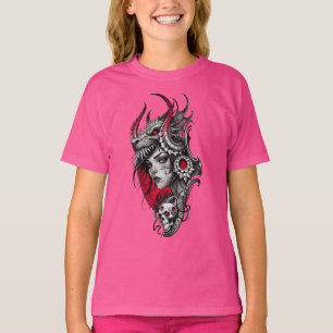 Gothic Warrior Queen Girls T - Shirt - Dunkle Schö