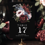 Gothic Watercolor Raven Floral Wedding Tischnummer<br><div class="desc">Feiern Sie Ihren besonderen Tag mit diesem gotischen Watercolor Raven Floral Wedding Design. Dieses Design zeigt eine Aquarellbilder eines auf einem Strauß von Blume gekrönten Raben. Artikel werden genau so gedruckt, wie sie auf Ihrem Bildschirm erscheinen, wenn Sie dem Warenkorb hinzufügen, sodass Sie jede Tischnummer, die Sie benötigen, individuell anpassen...</div>
