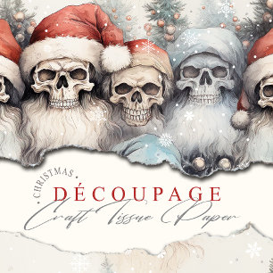 Gothic Watercolor Weihnachten Rote Weihnachtsmannm Seidenpapier