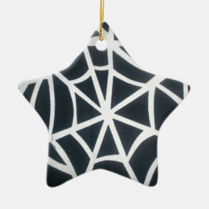Gothic Web Velocity Bold Black and White Designer Keramikornament
