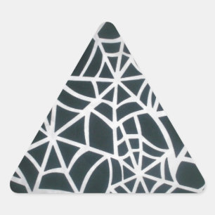 Gothic Web Velocity Bold Black White Spinnennetz D Dreieckiger Aufkleber