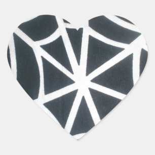 Gothic Web Velocity Bold Black White Spinnennetz D Herz-Aufkleber