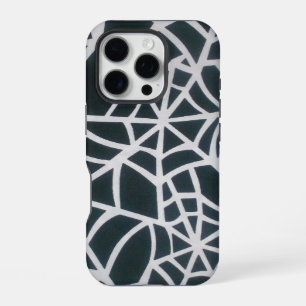 Gothic Web Velocity Schwarz Weiß Spinnennetz Desig iPhone 16 Pro Hülle