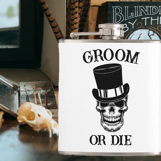 Gothic Wedding Bachelor Party Groom Custom Skull Flachmann (Von Creator hochgeladen)