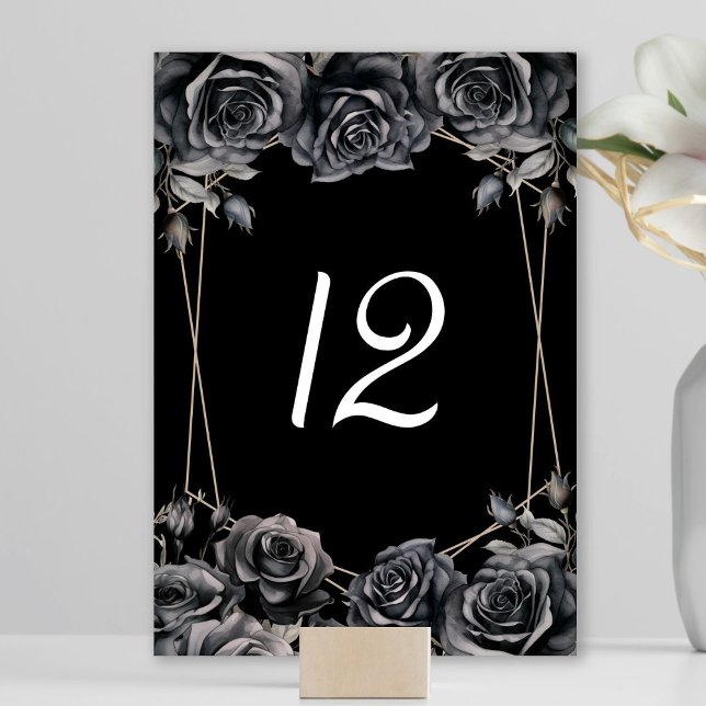 Gothic Wedding Black Blume Hochzeit Tischnummer (Von Creator hochgeladen)