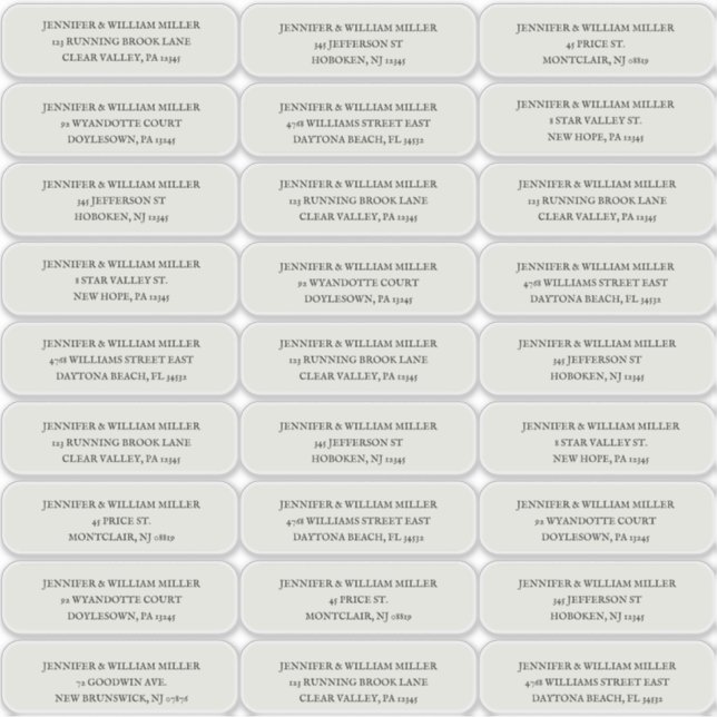 Gothic Wedding Black on Ecru Gastadresse Aufkleber (Vorderseite)