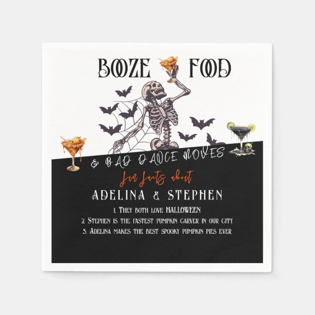Gothic Wedding Booze Food Bad Dance bewegt Spaß Fa Serviette (Vorderseite)