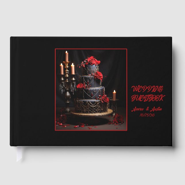 Gothic Wedding Cake Guestbook Gästebuch (Vorderseite)