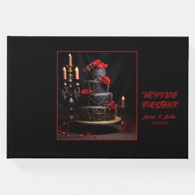 Gothic Wedding Cake Guestbook Gästebuch (Vorderseite)