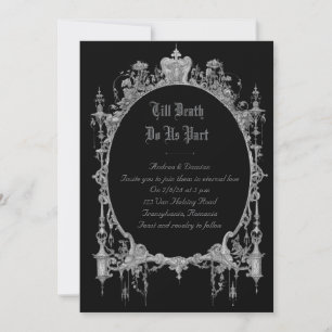 Gothic Wedding Einladung Bis der Tod uns Teil ma