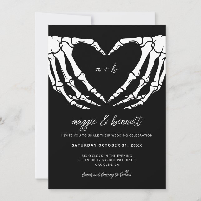 Gothic Wedding Einladung Halloween Hochzeitseinlad (Vorderseite)