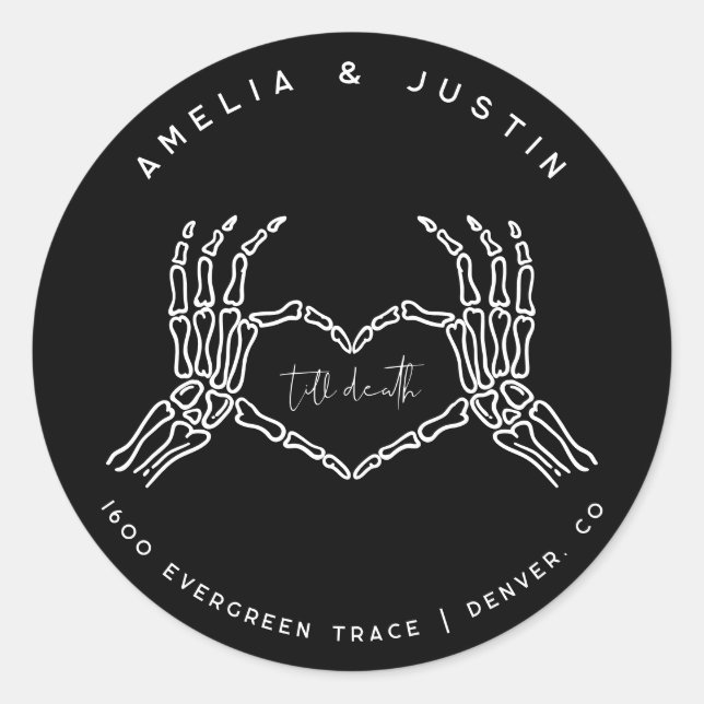 Gothic Wedding Envelope Address Sticker (Vorderseite)