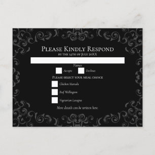 Gothic Wedding Feiertagspostkarte