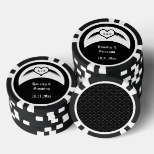 Gothic Wedding Flügelherz Mit Monogramm Pokerchips