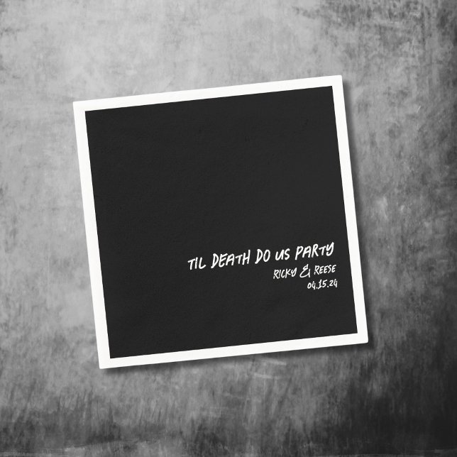 Gothic Wedding Individuelle Name Black Cocktail Na Serviette (Von Creator hochgeladen)