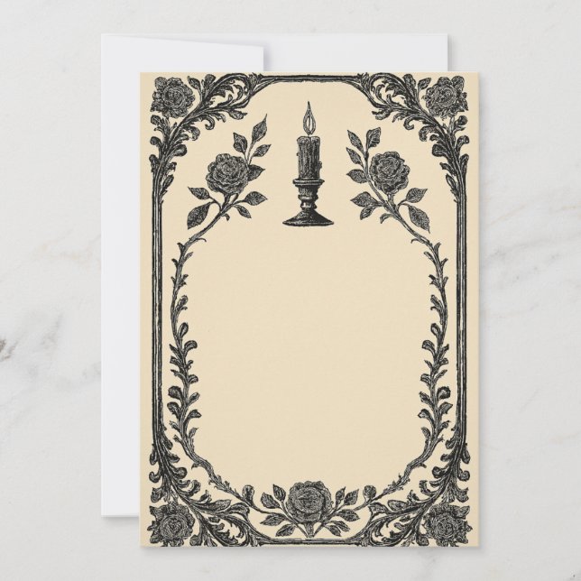 Gothic Wedding Invitation – Candle Design (AI-Gen) Einladung (Vorderseite)