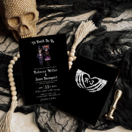 Gothic Wedding Invitation Skeletts Black Einladung