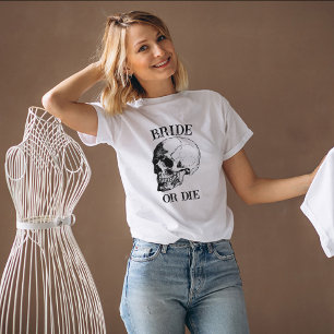 Gothic Wedding Junggeselinnen-Abschied Custom Skul T-Shirt