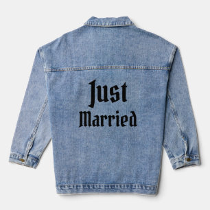 Gothic Wedding Just Married Bride Groom Jean Jeansjacke