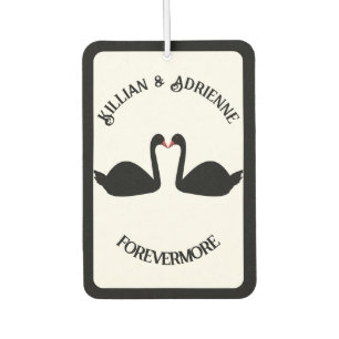 Gothic Wedding Kissing Black Swans Custom Autolufterfrischer