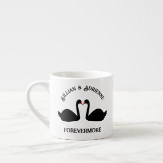 Gothic Wedding Kissing Black Swans Custom Espressotasse