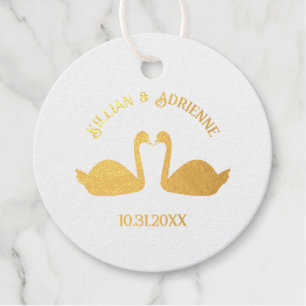 Gothic Wedding Kissing Black Swans Custom Geschenkanhänger