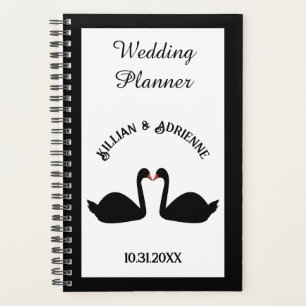 Gothic Wedding Kissing Black Swans Custom Planer