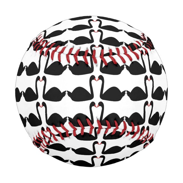 Gothic Wedding Kissing Black Swans Gemustert Baseball (Vorderseite)